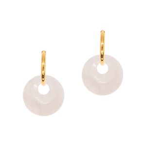 Boucles d'oreilles créoles quartz rose