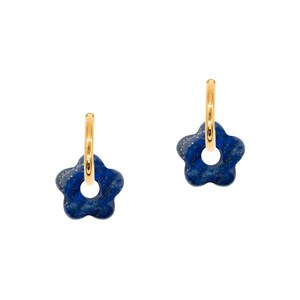 Boucles d'oreilles fleur en pierres lapis-lazuli