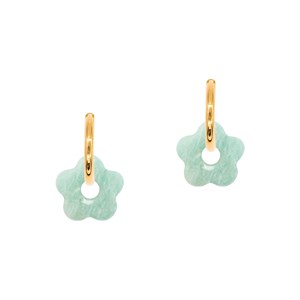 Boucles d'oreilles fleur en pierres amazonite