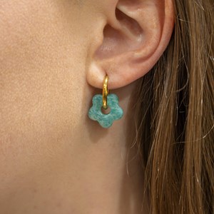 Boucles d'oreilles fleur en pierres amazonite