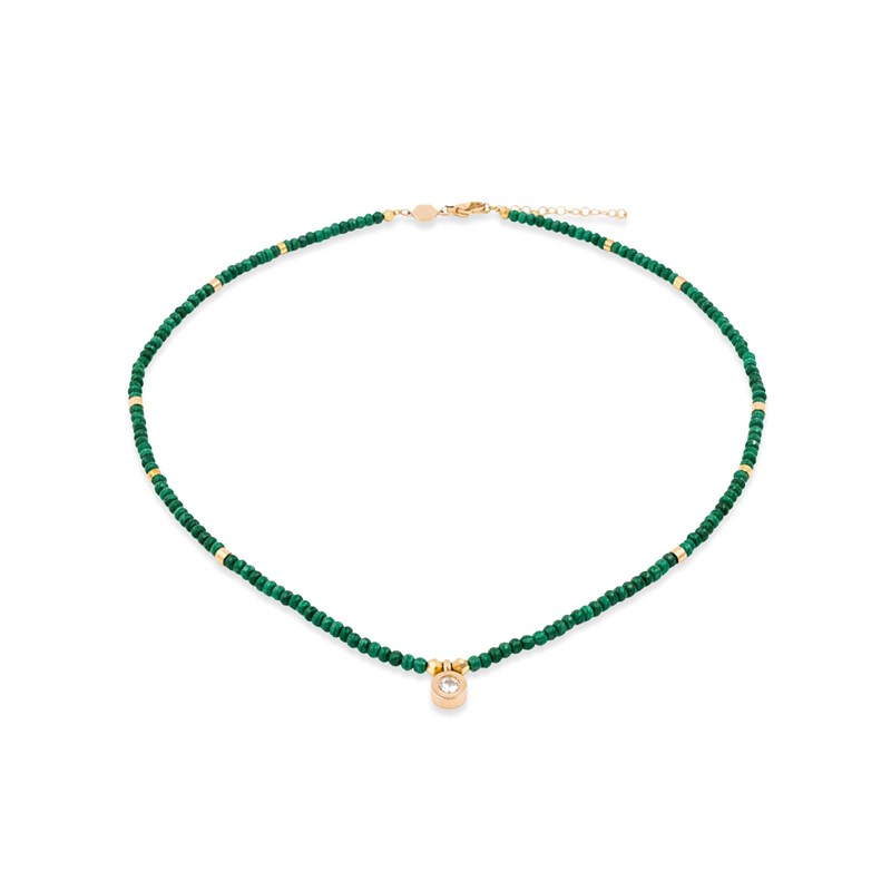 Collier lumia en pierres malachite