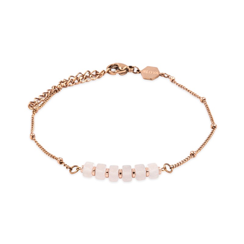 Bracelet piana en pierres quartz rose