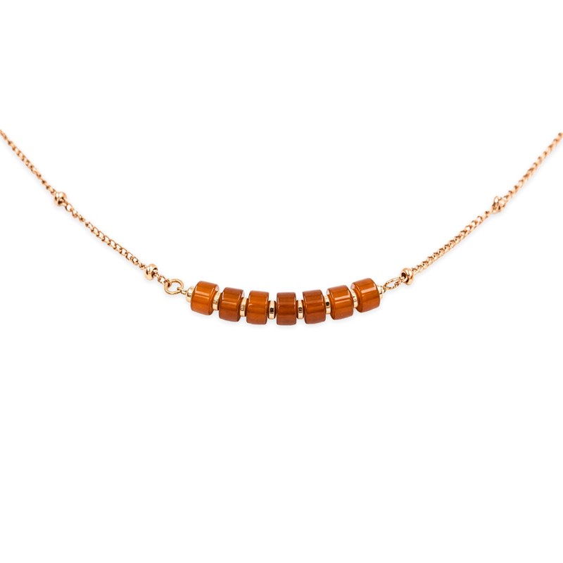 Collier piana en pierres cornaline