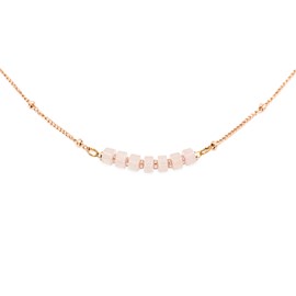 Collier piana en pierres quartz rose