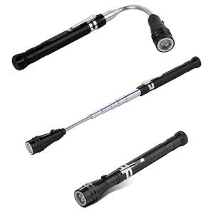 Lampe torche télescopique aluminium 17 à 56 cm flexible aimants