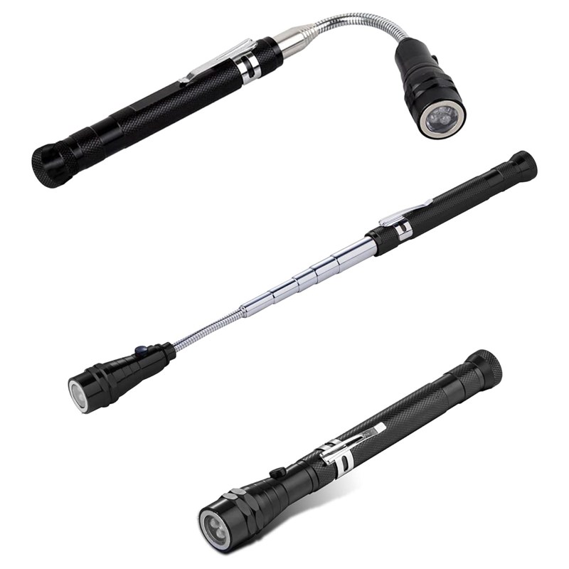 Lampe torche télescopique aluminium 17 à 56 cm flexible aimants