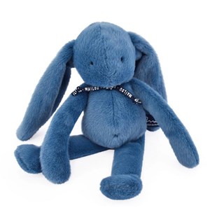 Peluche méléo lapin bleu intense -