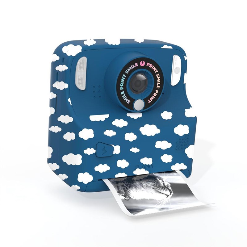 Appareil photo pixiprint enfant bleu et blanc nuages - mob