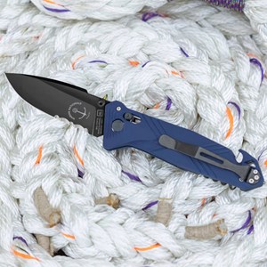 Couteau tb outdoor cac bleu marine nationale avec lame mixte