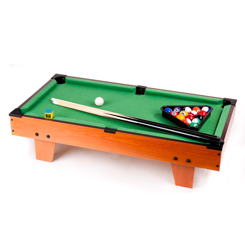 Mini table de billard compacte tapis feutrine verte 16 boules 2 queues