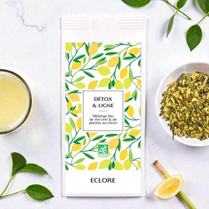 Thé vert bio au citron aux plantes dépuratives - vrac 50 g
