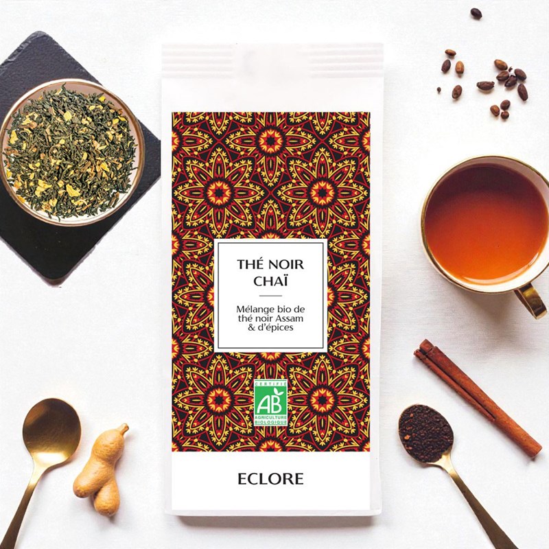 Thé noir chaï bio - chaï indien authentique - vrac 100 g