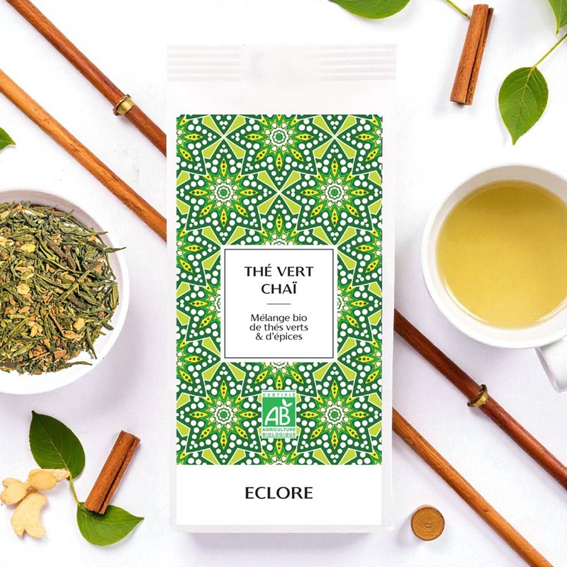 Thé vert chaï bio - thé vert aux épices - vrac 100 g