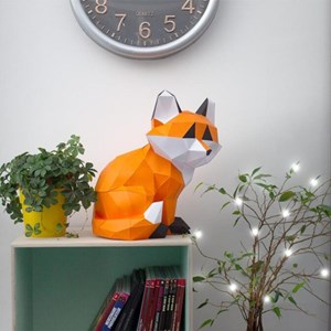 Kit créatif agent paper petit renard assis à construire 3d