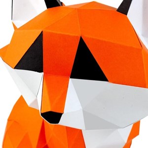 Kit créatif agent paper petit renard assis à construire 3d