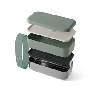 Lunch box métal 2 étages 1,2l vert