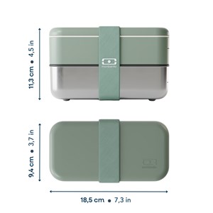 Lunch box métal 2 étages 1,2l vert