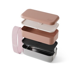 Lunch box métal 2 étages 1,2l rose