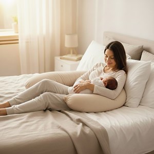 Coussin de grossesse, déhoussable Beige