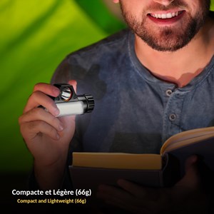 Lampe frontale 2 en 1 led 120 lm cob 170 lm torche détachable