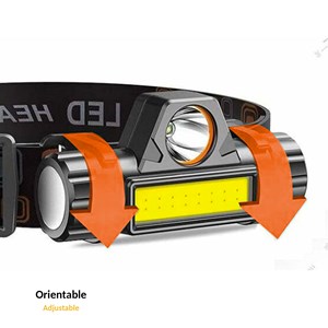 Lampe frontale 2 en 1 led 120 lm cob 170 lm torche détachable