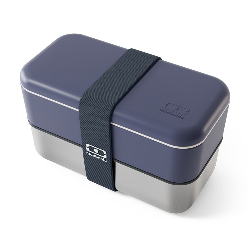 Lunch box métal 2 étages 1,2l bleu