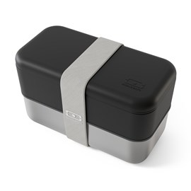 Lunch box métal 2 étages 1,2l noir