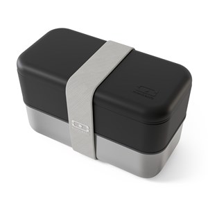 Lunch box métal 2 étages 1,2l noir