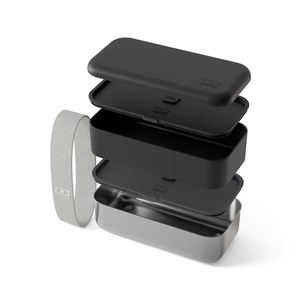 Lunch box métal 2 étages 1,2l noir