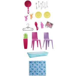Maison de poupée barbie avec accessoires et poupée