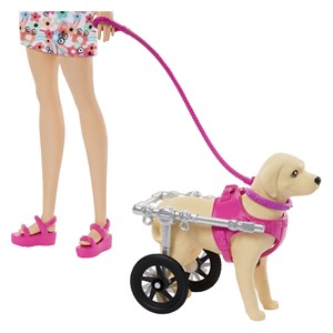Barbie chien marcheur avec chaise roulante