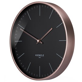 Horloge murale radio-pilotée kienzle dcf modern 25 cm or rose &nbsp; noir