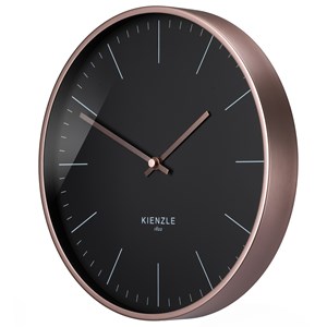 Horloge murale radio-pilotée kienzle dcf modern 25 cm or rose &nbsp; noir