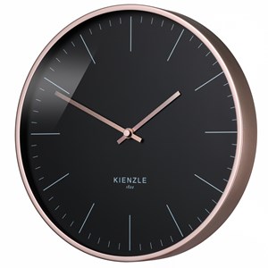 Horloge murale radio-pilotée kienzle dcf modern 25 cm or rose &nbsp; noir