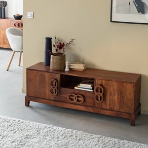 Meuble tv acacia foncé