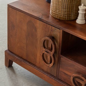 Meuble tv acacia foncé