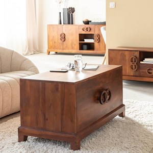 Table basse acacia foncé