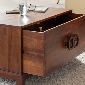 Table basse acacia foncé