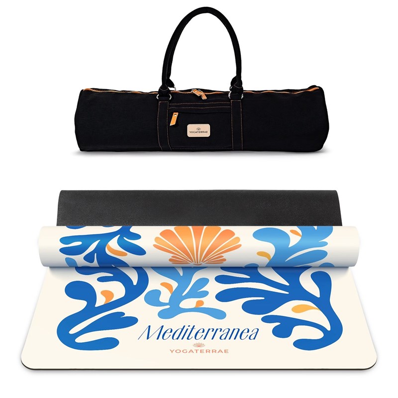 Tapis de yoga seashell en pu-caoutchouc naturel avec sac