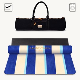Tapis de yoga antidérapant microfibre voyage 1 mm santorin avec sac