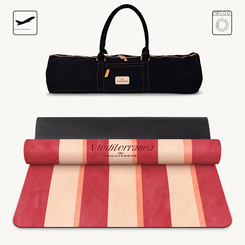 Tapis de yoga antidérapant microfibre voyage 1 mm positano avec sac