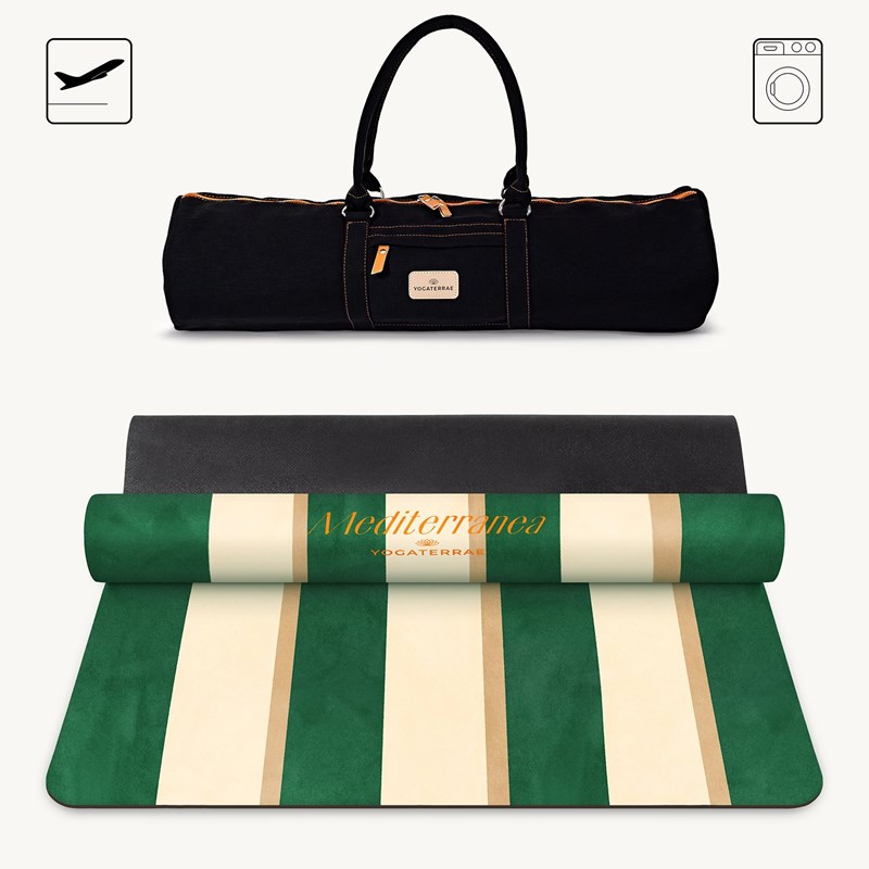 Tapis de yoga antidérapant microfibre voyage 1 mm portofino avec sac