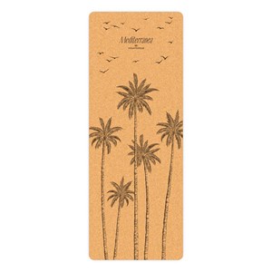 Tapis de yoga royal palm liège & caoutchouc naturel antidérapant + sangle