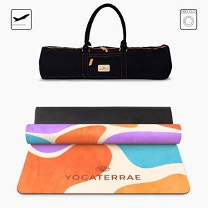 Tapis de yoga antidérapant microfibre voyage 1 mm mexico avec sac