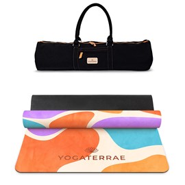 Tapis de yoga antidérapant microfibre confort 3,5 mm mexico avec sac