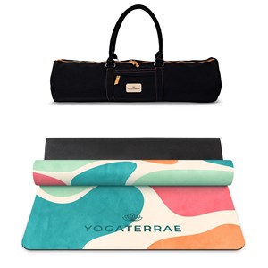 Tapis de yoga antidérapant microfibre confort 3,5 mm bora bora avec sac