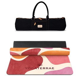 Tapis de yoga antidérapant microfibre confort 3,5 mm kyoto avec sac