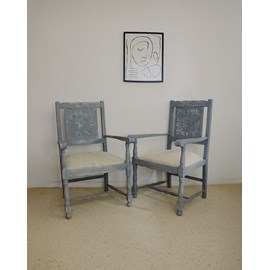 Paire de fauteuils en bois n°616