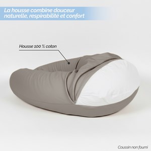 Housse pour coussin de grossesse gris