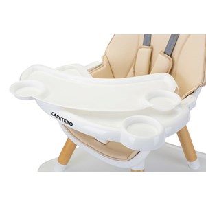 Chaise haute caretero tuva beige convertible table et chaise